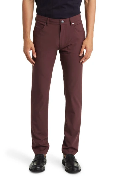 Emporio Armani Tech Stretch 5-pocket Pants In Burgundy