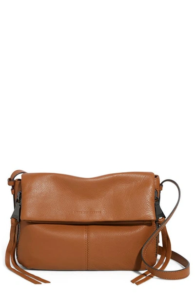 Aimee Kestenberg Bali Leather Crossbody Bag In Chestnut Brown With Gunmetal