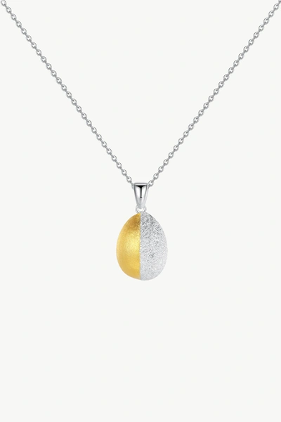 Classicharms Frosted And Matted Texture Two Tone Pendant Necklace In Silver