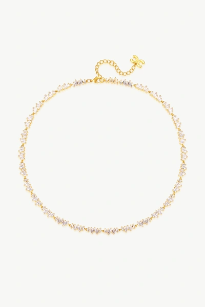 Classicharms T Shape Zirconia Necklace In Gold