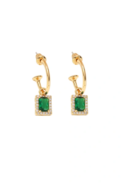 Classicharms Emerald Hoop Earrings In Green