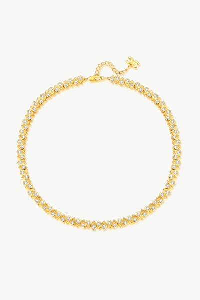 Classicharms Golden Tear Shaped Zirconia Necklace