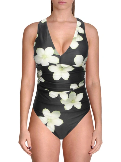 Lauren Ralph Lauren Womens Floral Cross Back One-piece Swimsuit In Multi