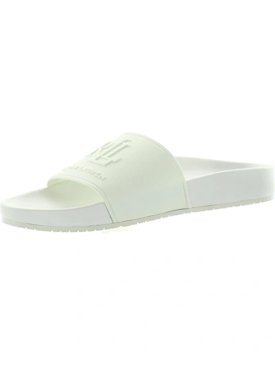 Lauren Ralph Lauren Adelyne Womens Slip On Casual Slide Sandals In White