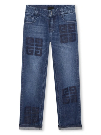 Givenchy Kids' 4g-motif Slim-cut Jeans In Grey