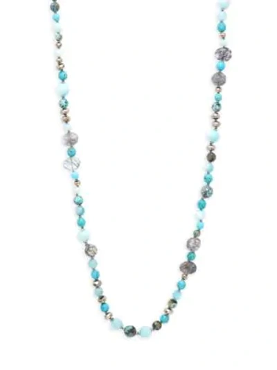 Chan Luu Gemstone, Glass And Sterling Silver Long Necklace In Turquoise Mix