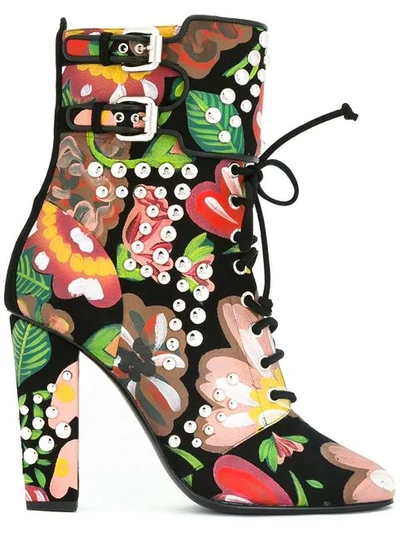Giuseppe Zanotti - Floreal Calfskin Leather Boot With Studs Brenda In Multicolour