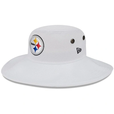 New Era White Pittsburgh Steelers 2023 Nfl Training Camp Panama Bucket Hat