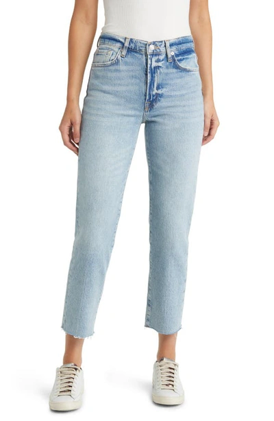 7 For All Mankind Logan Fringed Cropped Jeans In Ode To