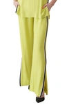 Gstq Fadeaway Side Stripe Rib Pants In Yellow
