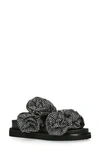 Kurt Geiger Orson Bloom Crystal Slide Sandal In Black