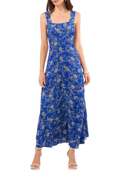vince camuto blue dress VINCE CAMUTO Long Steel Blue Glitter Long Sleeve Gown – Style Exchange  Boutique PGH main image 0