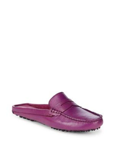 Saks Fifth Avenue Mule Driver Leather Loafers In Magenta