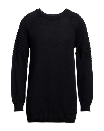 Les Hommes Man Sweater Midnight Blue Size L Wool, Acrylic In Black