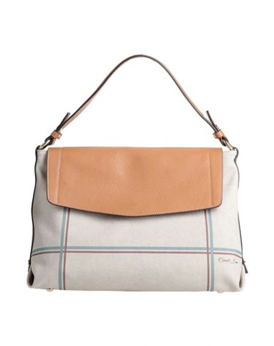 Gianni Notaro Carol J. Woman Handbag Sand Size - Textile Fibers, Soft Leather In Brown