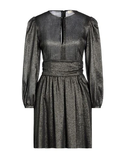 Momoní Woman Mini Dress Bronze Size 2 Virgin Wool, Polyester, Polyamide In Black