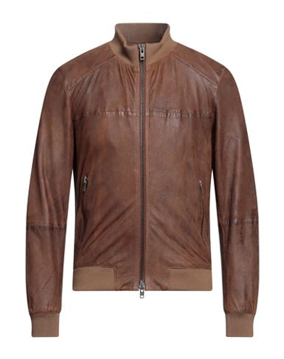 Sword 6.6.44 Man Jacket Brown Size 40 Soft Leather, Polyester