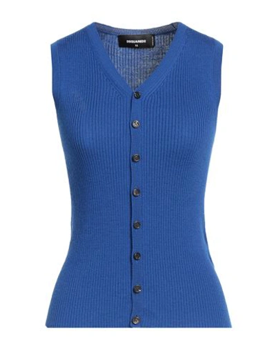Dsquared2 Woman Sweater Bright Blue Size L Virgin Wool