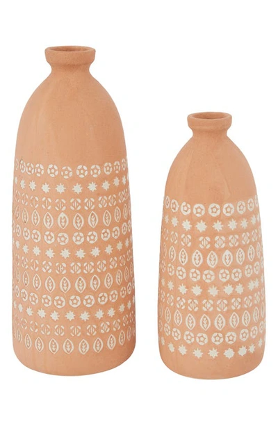 Ginger Birch Studio Pink Ceramic Handmade Vase With Star Patterns
