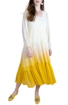 Saachi Ombré Cover-up Dress In Ivory/ Yellow