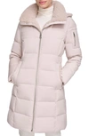 Calvin Klein Faux Shearling Lined Down Puffer Jacket In Cappuccino