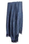 Saachi Raven Sequin Embellished Wrap Scarf In Blue