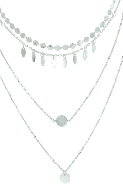 Olivia Welles Jlenia Multi Layer Necklace In Silver