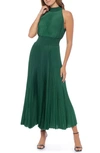 Marina Pleated Midi Dress In Hunter