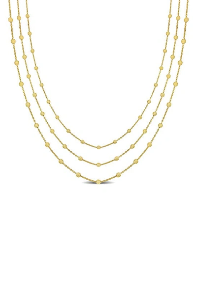 Delmar Three-strand Ball Chain Necklace In Gold