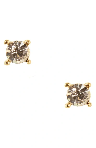 Olivia Welles Daniella Round Crystal Stud Earrings In Gold