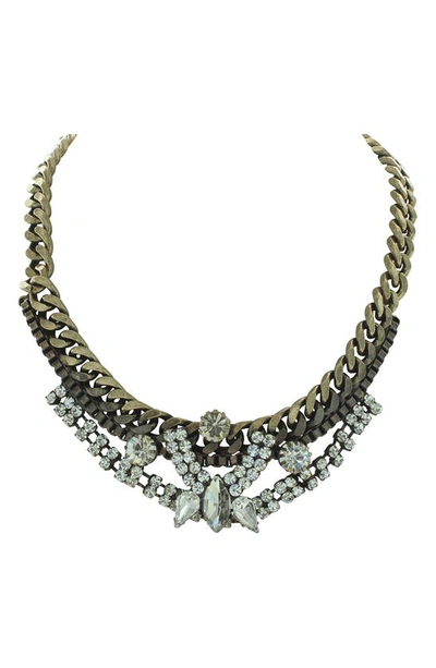 Olivia Welles Collage Statement Necklace In Gold / Clear