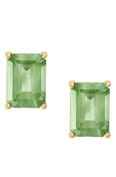 Effy 14k Yellow Gold Green Amethyst Stud Earrings