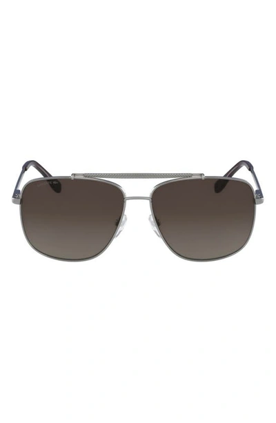 Lacoste 59mm Aviator Sunglasses In Gray