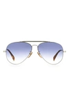 David Beckham Eyewear 62mm Aviator Sunglasses In Palladium/ Blue Shaded