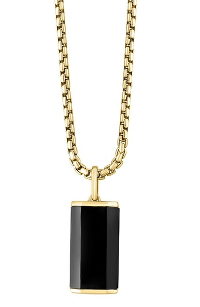 Effy Goldtone Plated Sterling Silver Onyx Pendant Necklace In Black