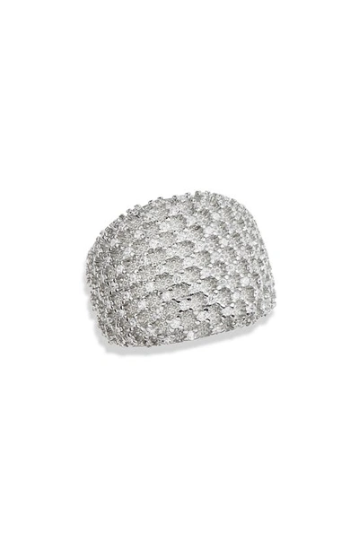 Savvy Cie Jewels Bombay Sterling Silver Pavé Cubic Zirconia Ring In White