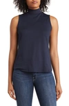 By Design Mock-neck Sleeveless Blouse In Navy