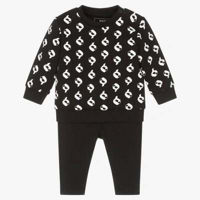 Karl Lagerfeld Babies' Logo-print Two-piece Set In Black