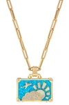 Nevernot Travel Suitcase Pendant Necklace In Gold
