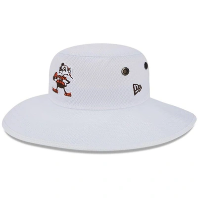 New Era White Cleveland Browns 2023 Nfl Training Camp Throwback Panama Bucket Hat