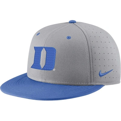 Nike Gray Duke Blue Devils Aero True Baseball Performance Fitted Hat