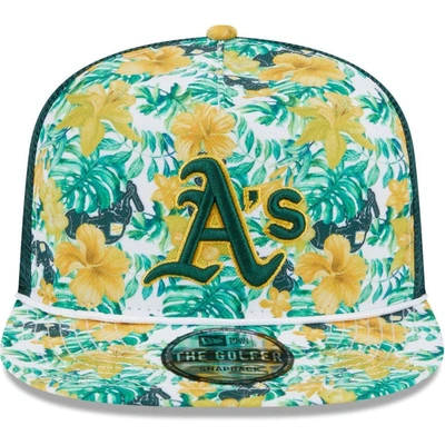 New Era Oakland Athletics Tropic Floral Golfer Snapback Hat In Green