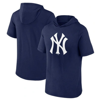 Fanatics Branded Navy New York Yankees Short Sleeve Hoodie T-shirt