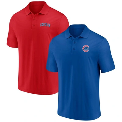Fanatics Branded Royal/red Chicago Cubs Dueling Logos Polo Combo Set