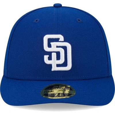 New Era Men's  Royal San Diego Padres White Logoâ Low Profile 59fifty Fitted Hat