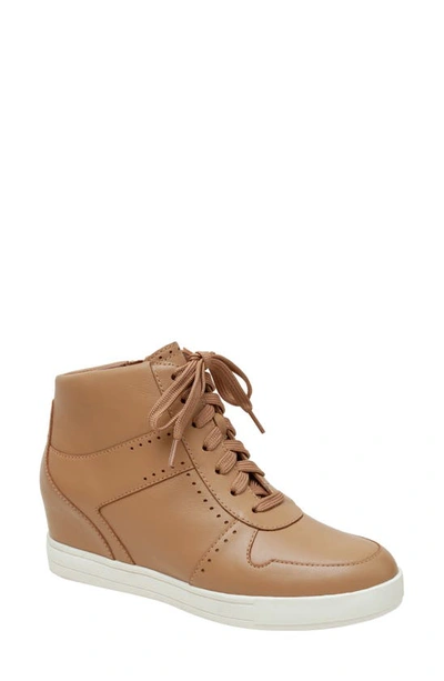 Linea Paolo Andres Mixed Media High Top Sneaker In Oak