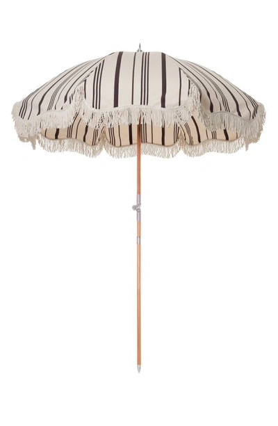 Business & Pleasure Premium Beach Umbrella In Vintage Black Stripe