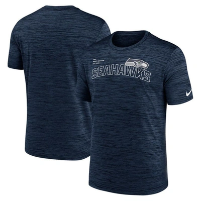 Nike College Navy Seattle Seahawks Velocity Arch Performance T-shirt In Blue