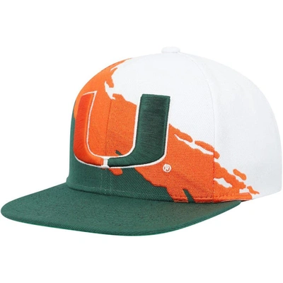 Mitchell & Ness Green/white Miami Hurricanes Paintbrush Snapback Hat