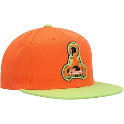 Mitchell & Ness Men's  Orange San Jose Earthquakes Throwback Logo Snapback Hat